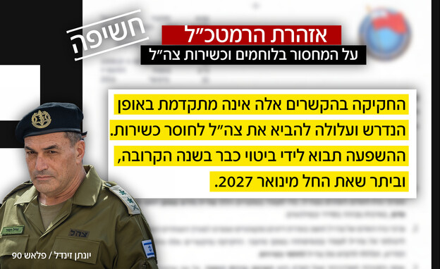 אזהרת הרמטכ"ל על המחסור בלוחמים וכשירות צה"ל