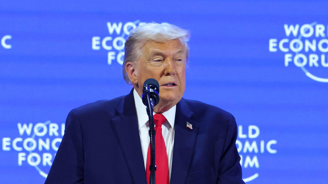 נשיא ארה"ב דונלד טראמפ בפסגה בדאבוס