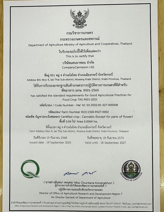 רישיון העסק של חוות הקנאביס