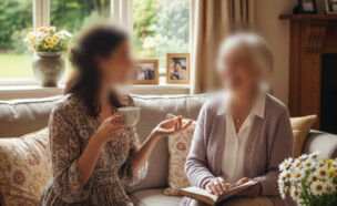 נשים יושבות בסלון