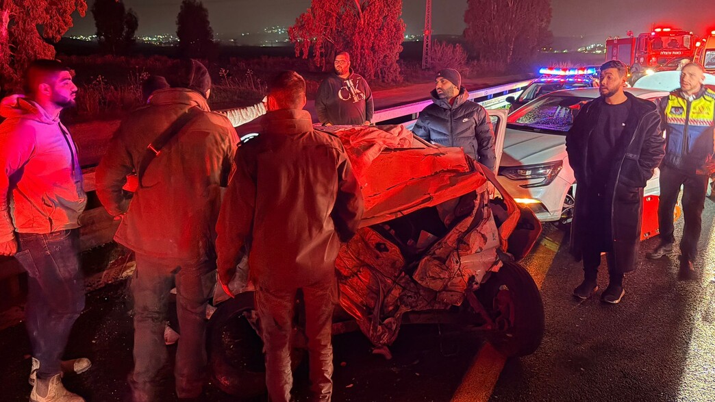 זירת התאונה סמוך לצומת הסרגל