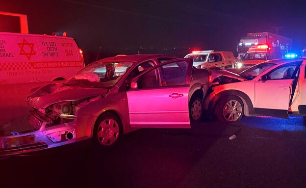 זירת התאונה סמוך לצומת הסרגל