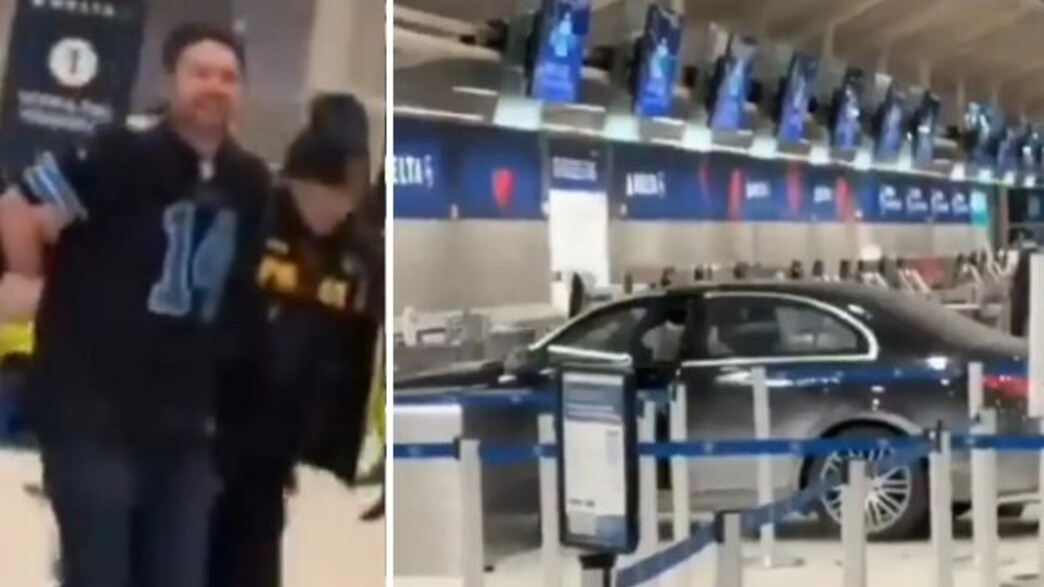 רכב שהתנגש בנמל תעופה בדטרויט