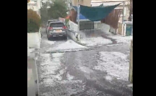 ברד יורד בנתניה