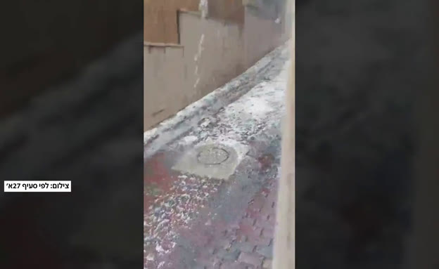 ברד כבד בנתניה