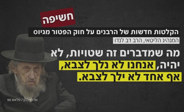 הרב לנדו בהקלטה על חוק הפטור מגיוס הרב לנדו בהקלטה על חוק הפטור מגיוס