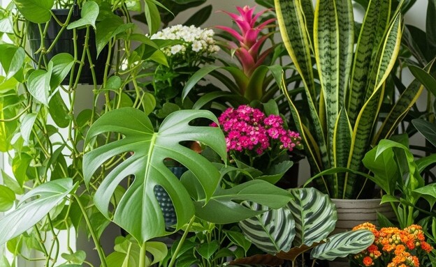 צמחים טרופיים בבית (AI: Shutterstock AI)