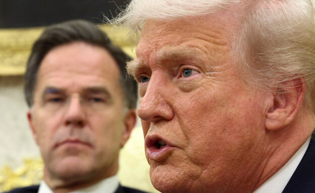 נשיא ארה"ב דונלד טראמפ ומזכ"ל נאטו מארק רוטה