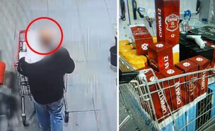 תיעוד הגניבות מהסופר (צילום: דוברות המשטרה)