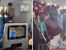 נוסעת שמה רגליים על המושב (צילום: צילום מסך)