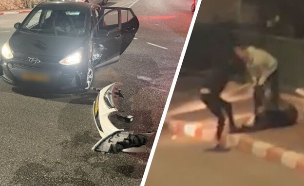 תיעוד התקיפה בנשר (צילום: דוברות המשטרה)