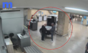 המזרקה בנתבג (צילום: מצלמות אבטחה)