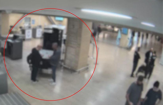 המזרקה בנתבג (צילום: מצלמות אבטחה)