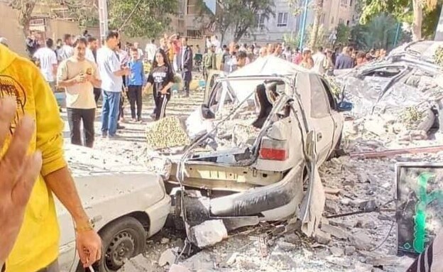 זירת הפיצוץ בבניין בבנדר עבאס