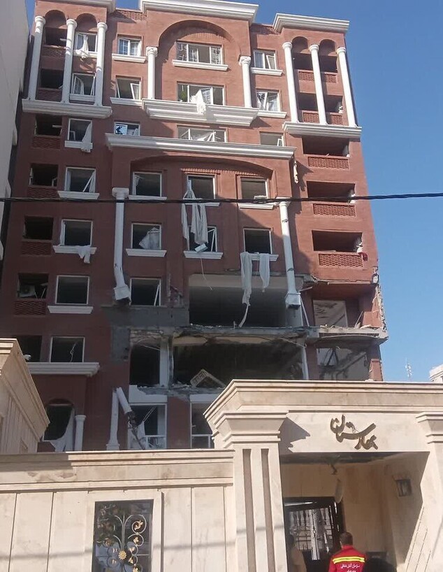 זירת הפיצוץ בבניין בבנדר עבאס