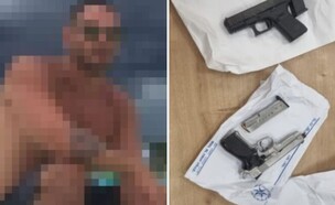 העבריין, האקדחים שנתפסו (צילום: דוברות המשטרה, ללא)