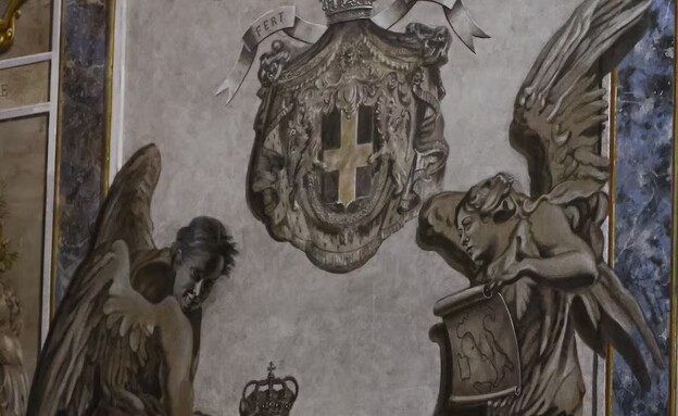 ראש ממשלת איטליה מלוני בציור בכנסייה ברומא ראש ממשלת איטליה מלוני בציור בכנסייה ברומא