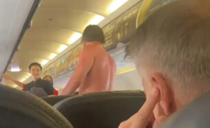 שיכור במטוס (צילום: רשתות חברתיות לפי סעיף 27 א')