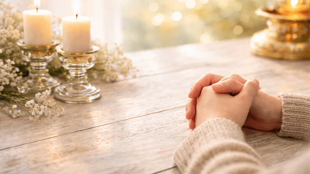 ידיים שלובות בתפילה שקטה