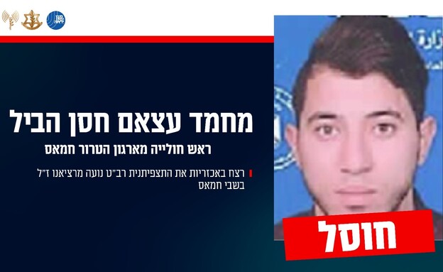 המחבל מחמד עצאם חסן הביל שחוסל על ידי כוחות צה"ל