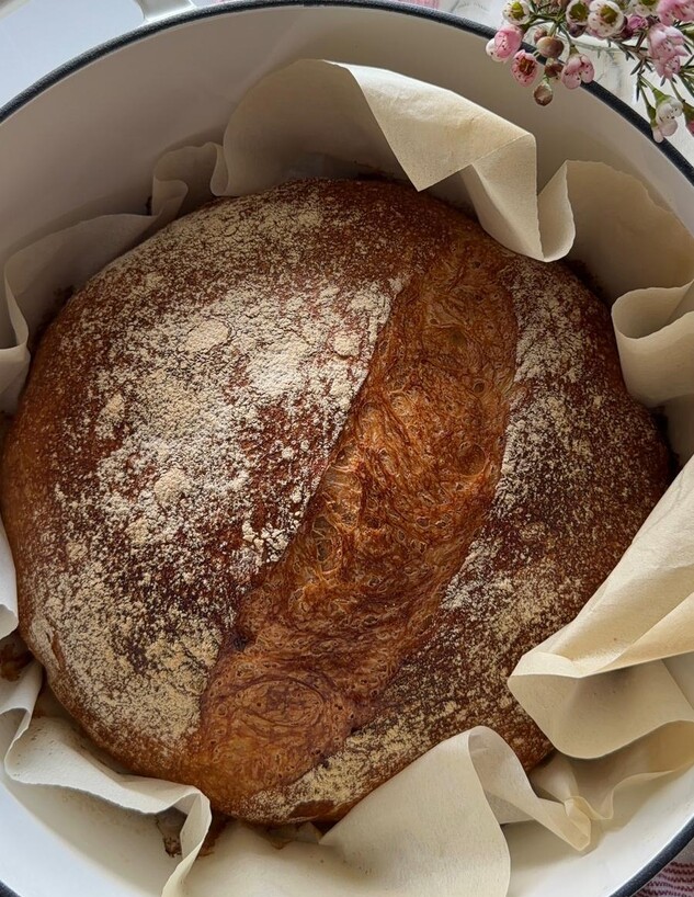 לחם ללא לישה. בסיר