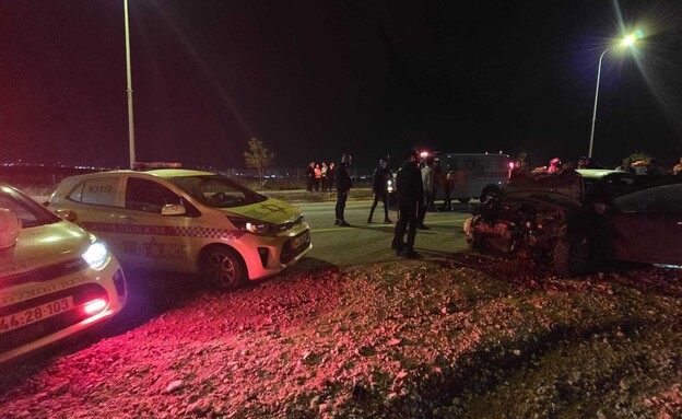 זירת התאונה הקשה סמוך לאלעד