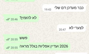 השיחה בין היחצ"ן בכנרת (לכאורה) לבליין (צילום: צילום מסך)