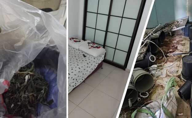 הנזק שנגרם לדירה, והסמים שנתפסו