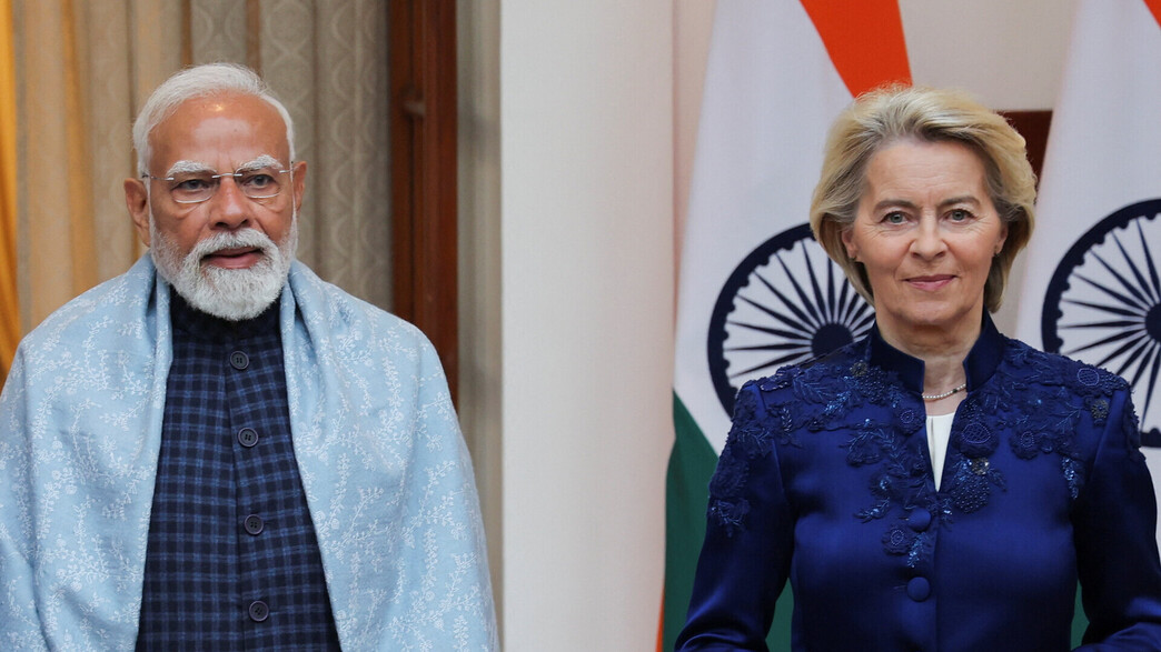 ראש ממשלת הודו נרנדרה מודי ונשיאת הנציבות האירופית