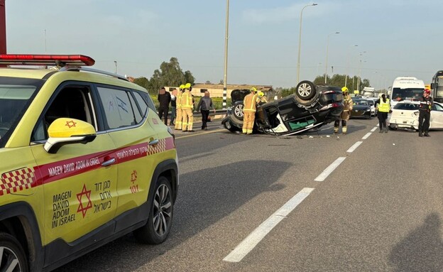 התאונה הקטלנית בכביש 241 (צילום: מד"א)