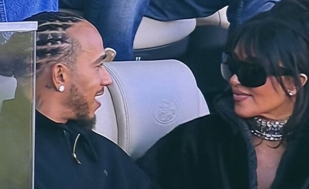 קים קרדשיאן ולואיס המילטון בסופרבול (צילום: instagram)