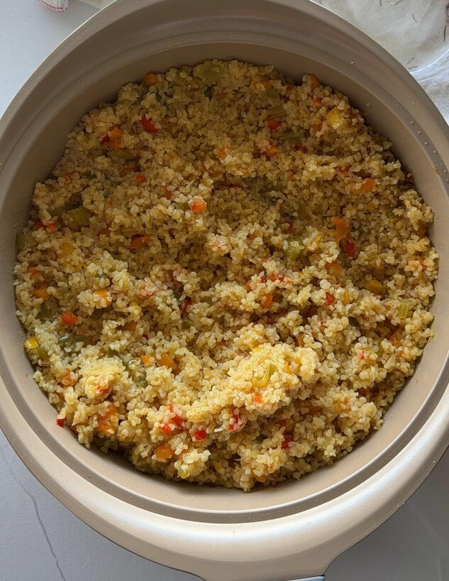 בורגול עם ירקות של חנושה