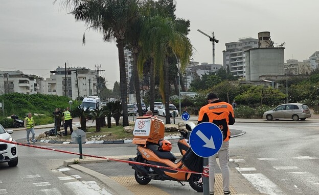 זירת התאונה בהוד השרון