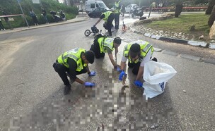 זירת התאונה בהוד השרון (צילום: זק"א)