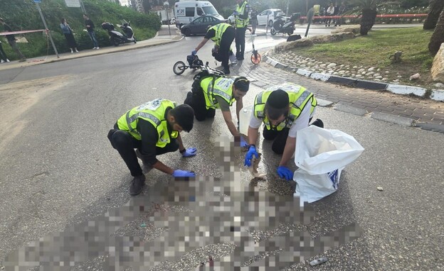 זירת התאונה בהוד השרון