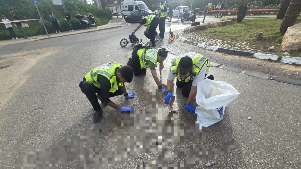 זירת התאונה בהוד השרון