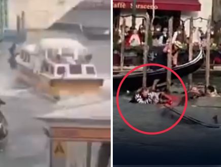 ונציה: מעבורת איבדה שליטה בתעלה – והתנגשה בכלי שיט אחרים
