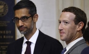 מארק צוקרברג, סונדר פיצ'אי וג'נסן הואנג בשימוע בסנאט האמריקאי (צילום: Chip Somodevilla, Getty images)