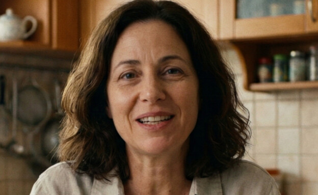 אישה יושבת במטבח 