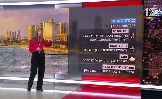 תחזית מזג האוויר 12.02.2026