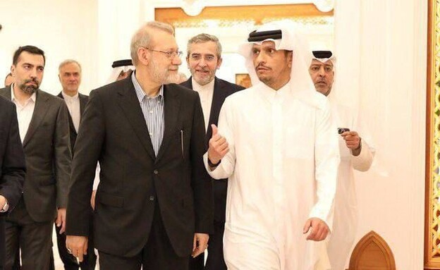 ראש הממשלה ושר החוץ הקטארי בפגישה עם לאריג'אני