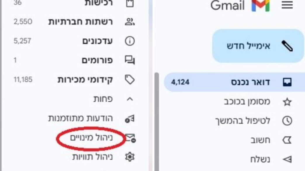 ניהול מינויים בג'ימייל
