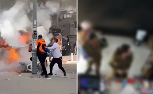 החיילות קונות במכולת בבני ברק לפני תקיפתן (צילום: אבי מוסקוב, לפי סעיף 27 א')