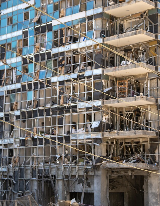 נזק מפגיעת טיל בליסטי במלחמת עם כלביא