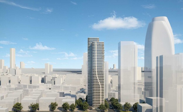 מגדל שיוקם באתר פגיעת טיל איראני ברמת גן 2