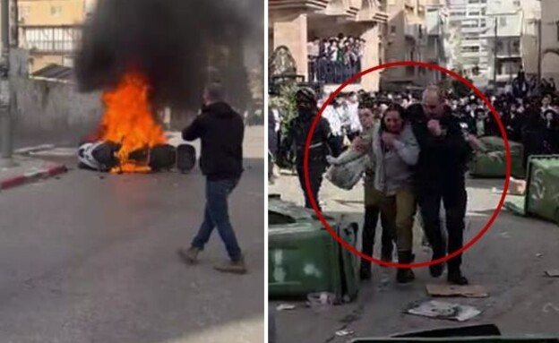 תקיפות החיילות בבני ברק (צילום: מתוך תיעוד שעלה ברשתות החברתיות, שימוש לפי סעיף 27א' לחוק זכויות יוצרים)