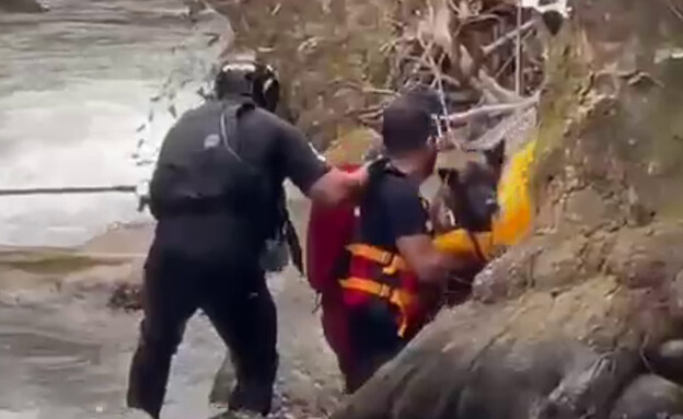 אדם וכלבו נסחפו בנחל שניר וחולצו ע״י לוחמי אש