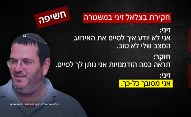 חקירת בצלאל זיני במשטרה חקירת בצלאל זיני במשטרה