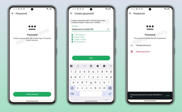 הוספת סיסמה לוואטסאפ