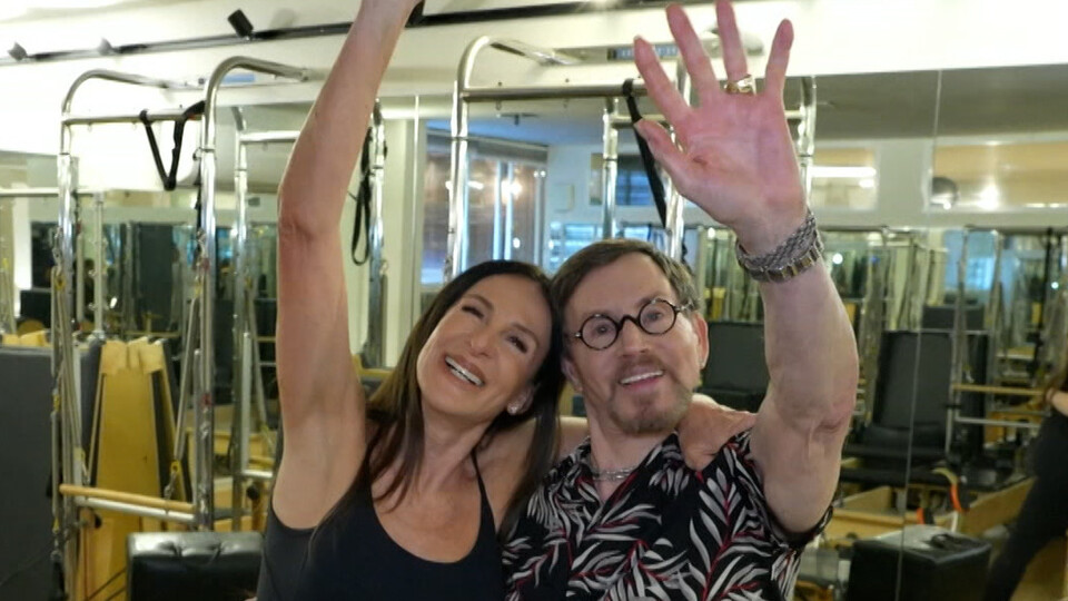 לאה שנירר, דוד דביר (צילום: מתוך "ערב טוב עם גיא פינס", קשת 12)